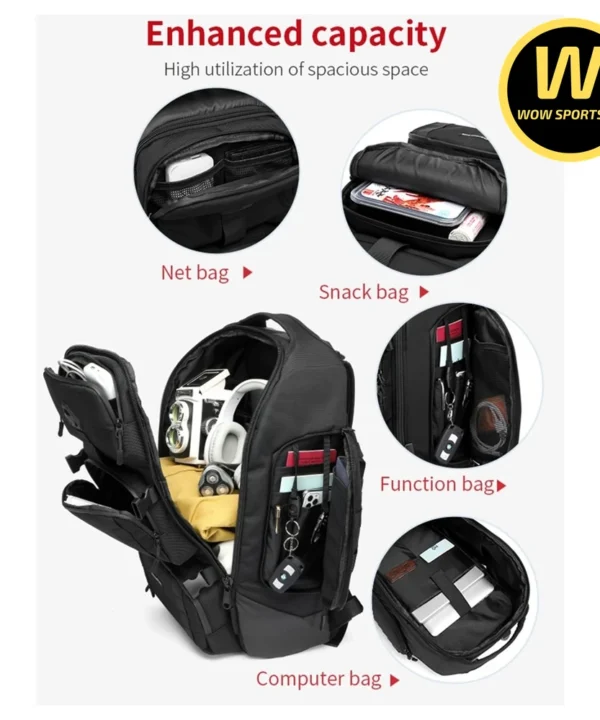 Balo Du Lịch WOWSPORTS MAXWEI - Kháng Nước Cao Cấp 14 Balo Du Lịch Cực Đại, Đa Năng, Cổng Sạc USB, Nhiều Tiện Ích Với Sức Chứa Khủng OZUKO MAXWEI chính hãng ROKIN - Ảnh 7