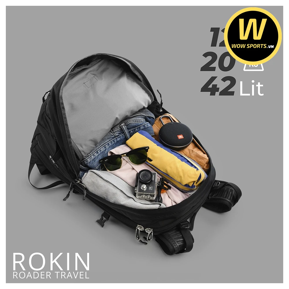 Balo Du Lịch ROKIN ROADER 42L - Chống Sốc 17.3 Inch 33 Balo Du Lịch Cao Cấp, Thiết Kế Đa Năng, Sức Chứa Khủng, Ngăn Riêng Đựng Laptop Fix 17,3 inch ROKIN ROADER 42L - TẶNG ASTON - Hình 8