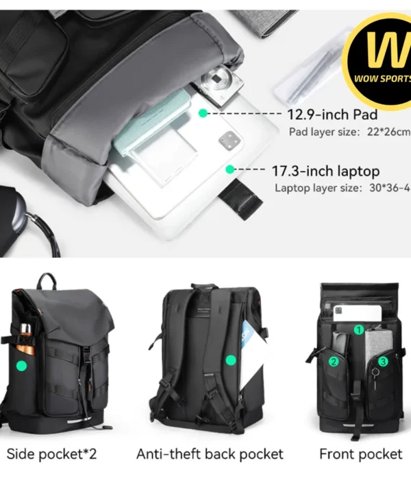 Balo Laptop MARK RYDEN CAPAFLEX - Kháng Nước Cao Cấp 14 Balo Laptop Cao Cấp, Thiết Kế Đa Năng & Siêu Tiện ích, Mở Rộng Từ 22L lên 29L, Khóa Từ Tính Thông Minh MARK RYDEN CAPAFLEX chính hãng TOMTOC - Ảnh 6