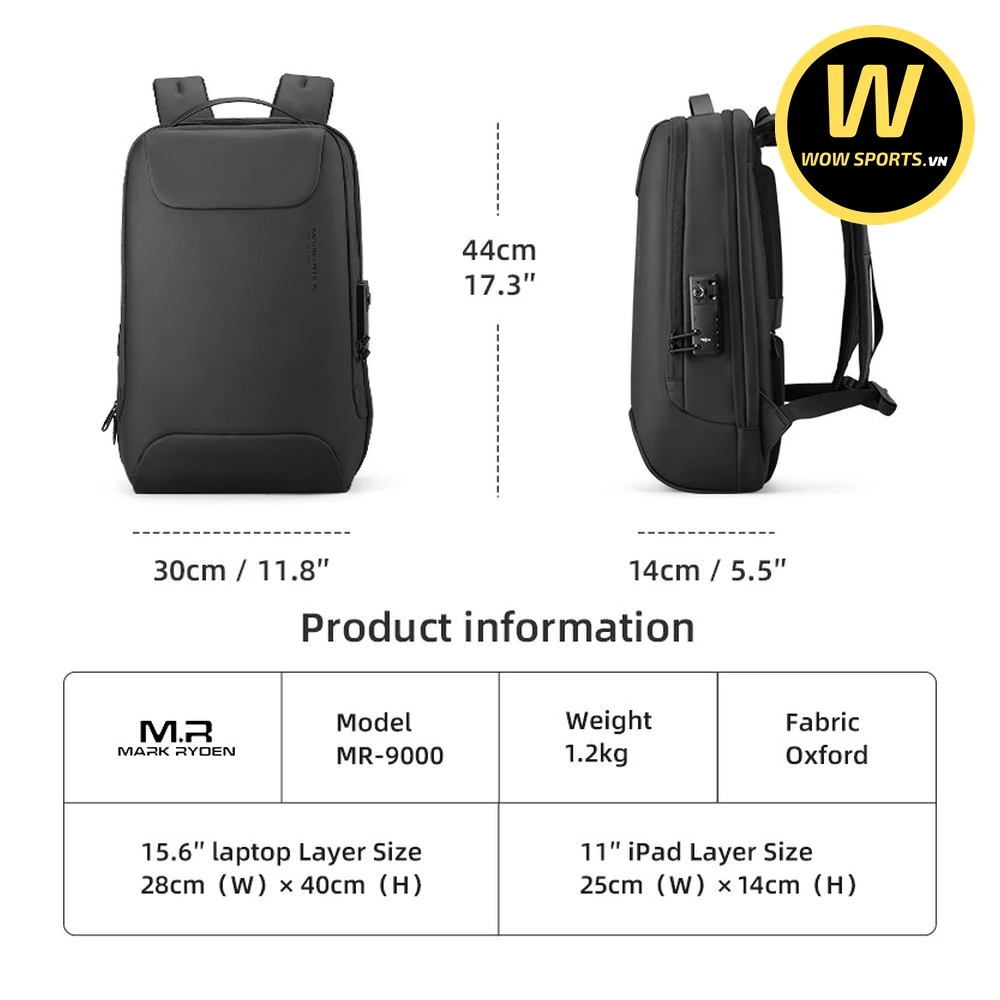 Balo Laptop MARK RYDEN ALPHA - Kháng Nước Cao Cấp 21 Balo Laptop MARK RYDEN ALPHA - Hình 4