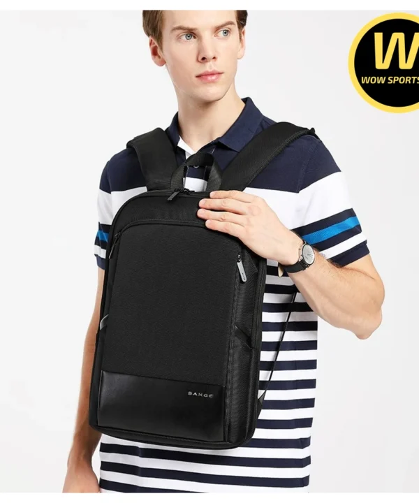 Balo Laptop Đẳng Cấp, Thiết Kế Siêu Mỏng, Gọn Nhẹ, Nới Rộng 7cm BANGE THIN SMART - Black chính hãng TOMTOC - Ảnh 7