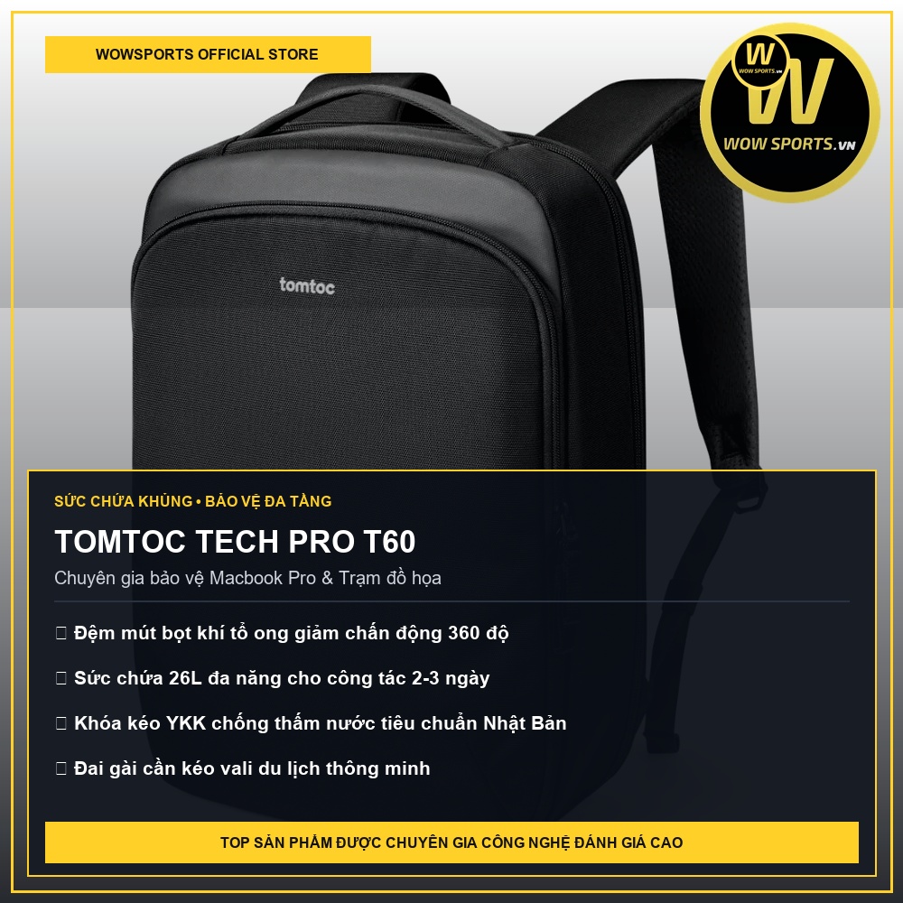 Balo Chuyên Macbook Tomtoc Tech Pro T60 - WOWSPORTS
