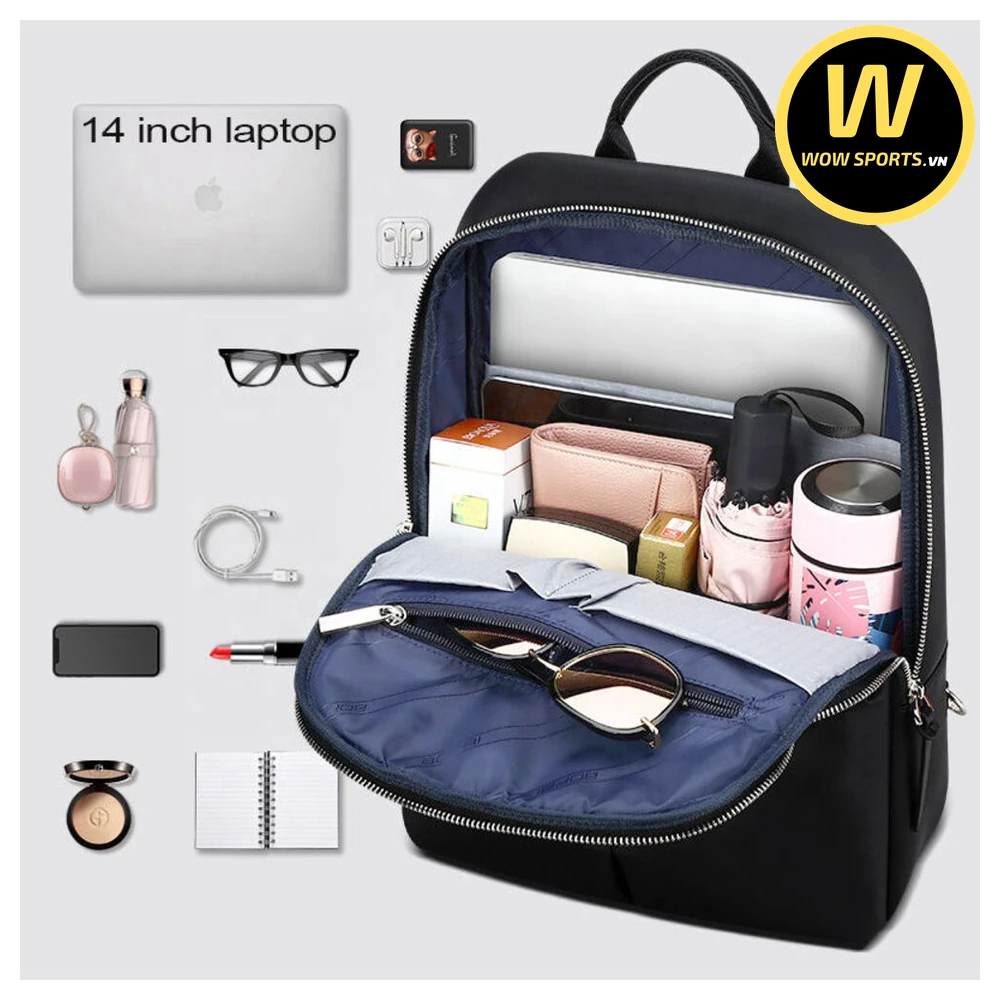 Balo Laptop BOPAI LADY Pink - Chống Sốc 14 Inch 24 Balo Thời Trang Nữ Tính, Fix Laptop mỏng nhẹ 14,1 inch BOPAI LADY - Pink - Hình 5