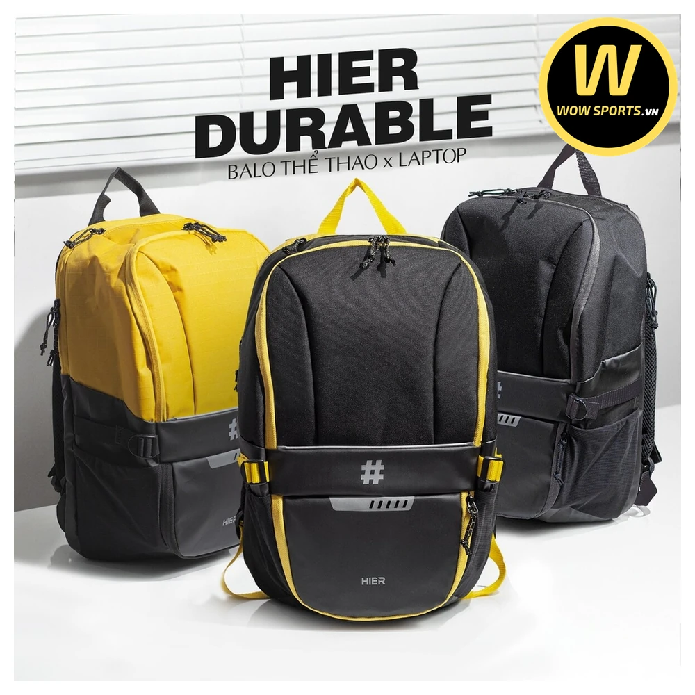 Balo Laptop HIER DURABLE Black - Ngăn Giày Riêng Biệt 27 Balo Thể Thao Đa Năng Có Ngăn Đựng Giày Riêng, Ngăn Laptop Riêng HIER DURABLE - Black - Hình 6