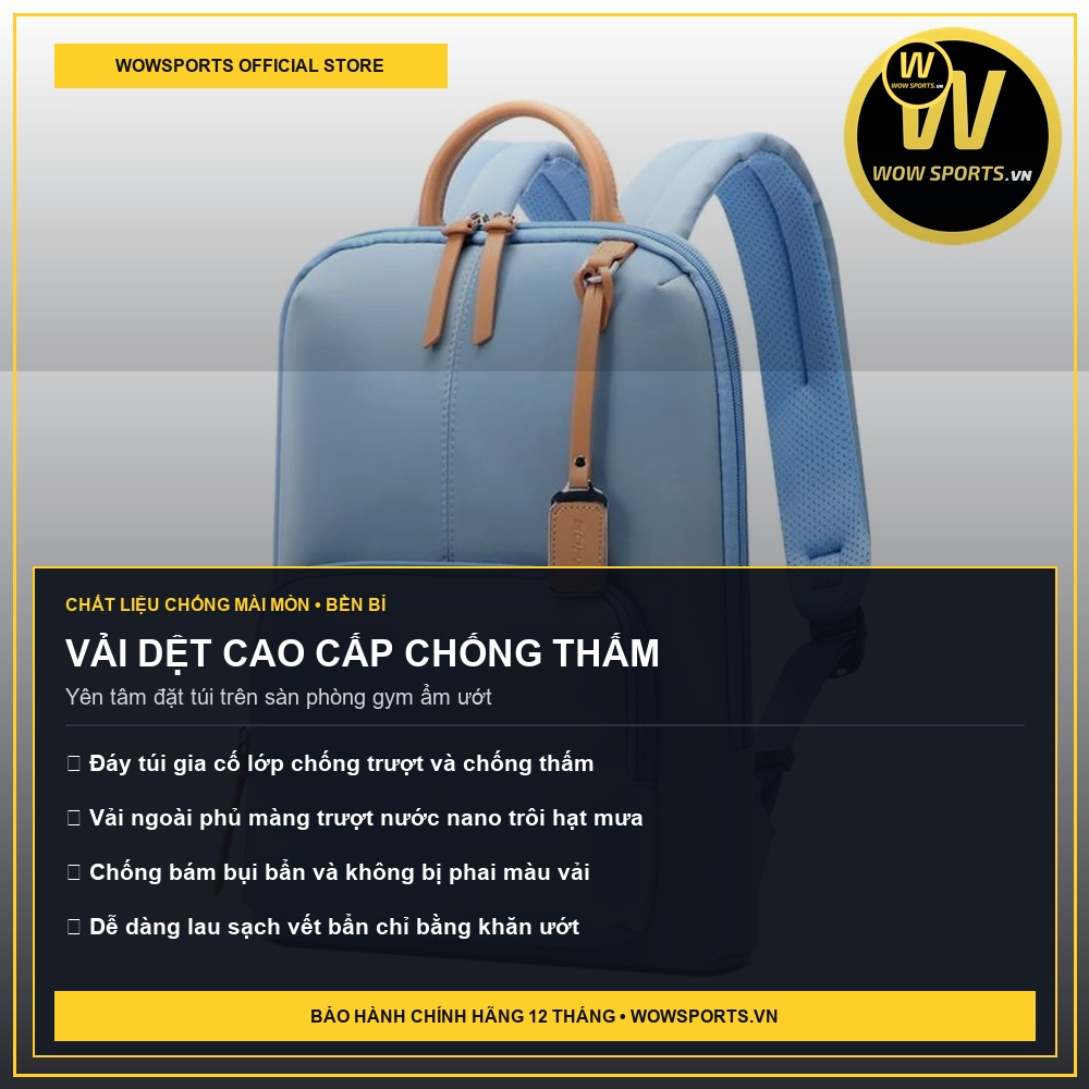 Top Túi Thể Thao Có Ngăn Để Giày Riêng Khử Mùi Thoáng Khí 2026 4 VẢI DỆT CAO CẤP CHỐNG THẤM - WOWSPORTS