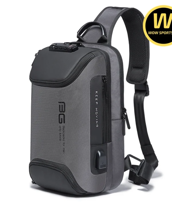 Túi Đeo Chéo Premium, Đa Năng, Siêu Tiện Ích, Khóa Số TSA Cao Cấp, Ngăn Riêng iPad, Cổng Sạc USB BANGE BRUNO - Grey chính hãng TOMTOC - Ảnh 8