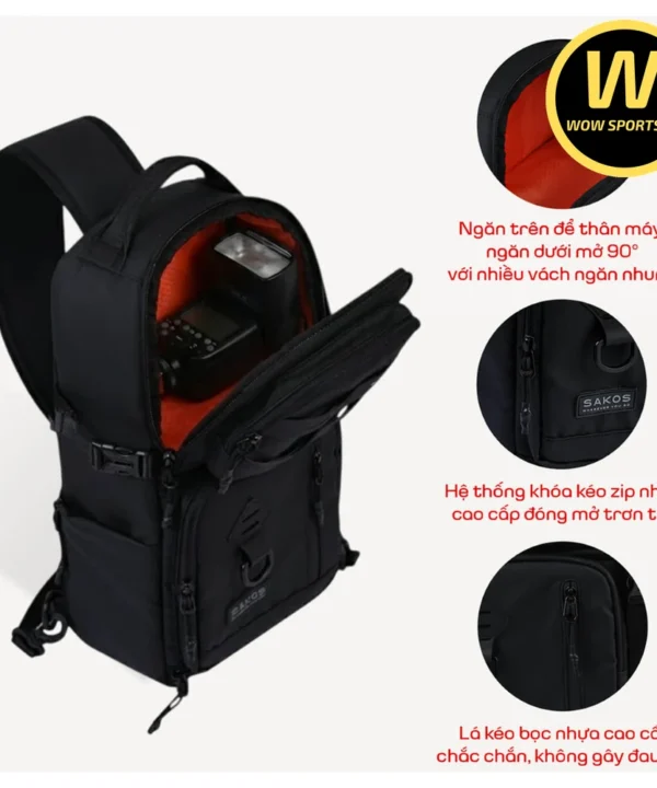 Túi Đeo Chéo Túi Đựng Máy Ảnh Đa Năng Cao Cấp Bền Bỉ Mọi Thời Tiết SAKOS LUMINOX chính hãng BOPAI - Ảnh 6