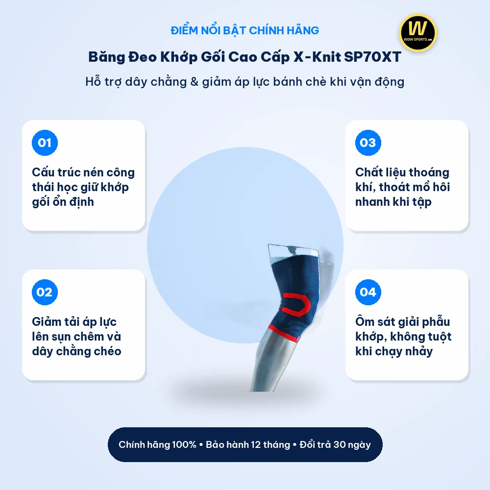 Băng Đeo Khớp Gối Cao Cấp X-Knit SP70XT - LP Support 3 Điểm nổi bật Băng Đeo Khớp Gối Cao Cấp X-Knit SP70XT - LP Support chính hãng WOWSPORTS