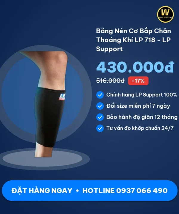 Băng Nén Cơ Bắp Chân Thoáng Khí LP 718 - LP Support 10 Mua Băng Nén Cơ Bắp Chân Thoáng Khí LP 718 - LP Support chính hãng tại WOWSPORTS.VN