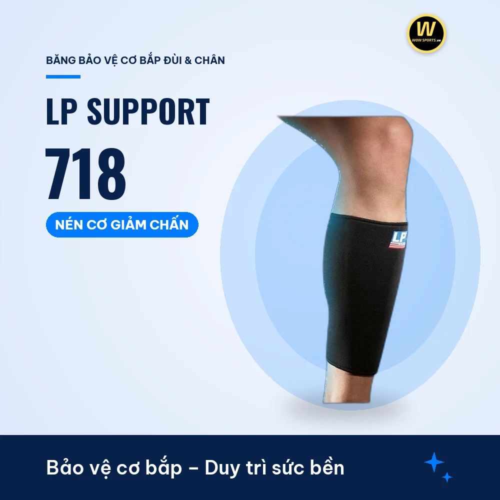 Băng Nén Cơ Bắp Chân Thoáng Khí LP 718 - LP Support 18 Băng Nén Cơ Bắp Chân Thoáng Khí LP 718 - LP Support chính hãng bảo vệ khớp cơ thể thao - WOWSPORTS
