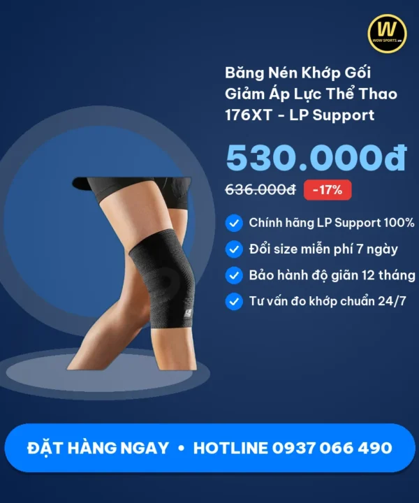 Băng Nén Khớp Gối Giảm Áp Lực Thể Thao 176XT - LP Support 10 Mua Băng Nén Khớp Gối Giảm Áp Lực Thể Thao 176XT - LP Support chính hãng tại WOWSPORTS.VN
