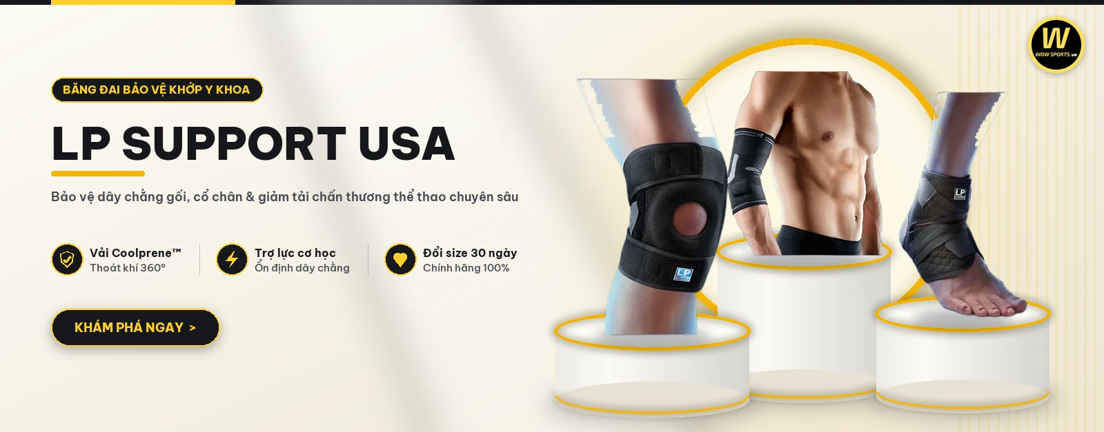 Băng đai bảo vệ khớp thể thao LP Support USA chính hãng tại WOWSPORTS.VN