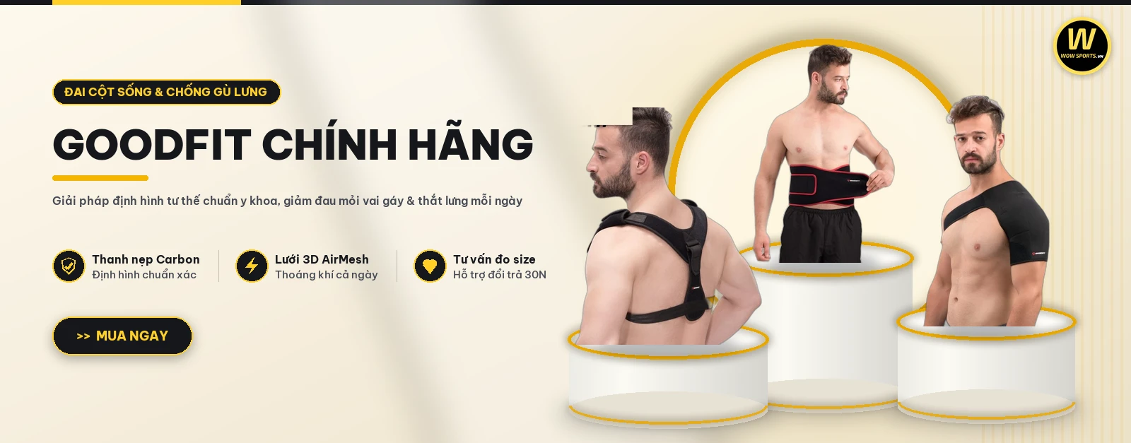 Đai cột sống và đai chống gù lưng GoodFit chính hãng định hình tư thế chuẩn y khoa – WOWSPORTS