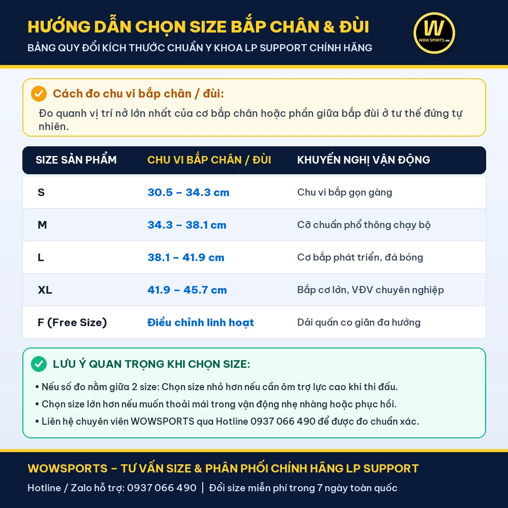 Băng Nén Bảo Vệ Cánh Tay Thể Thao 251Z - LP Support 5 Hướng Dẫn Chọn Size Bắp Chân & Đùi LP Support – WOWSPORTS – Chính hãng tại WOWSPORTS.VN